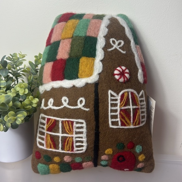 Pottery Barn Other - Pottery Barn X Rifle Paper Company Gingerbread House Wool Decorative Pillow